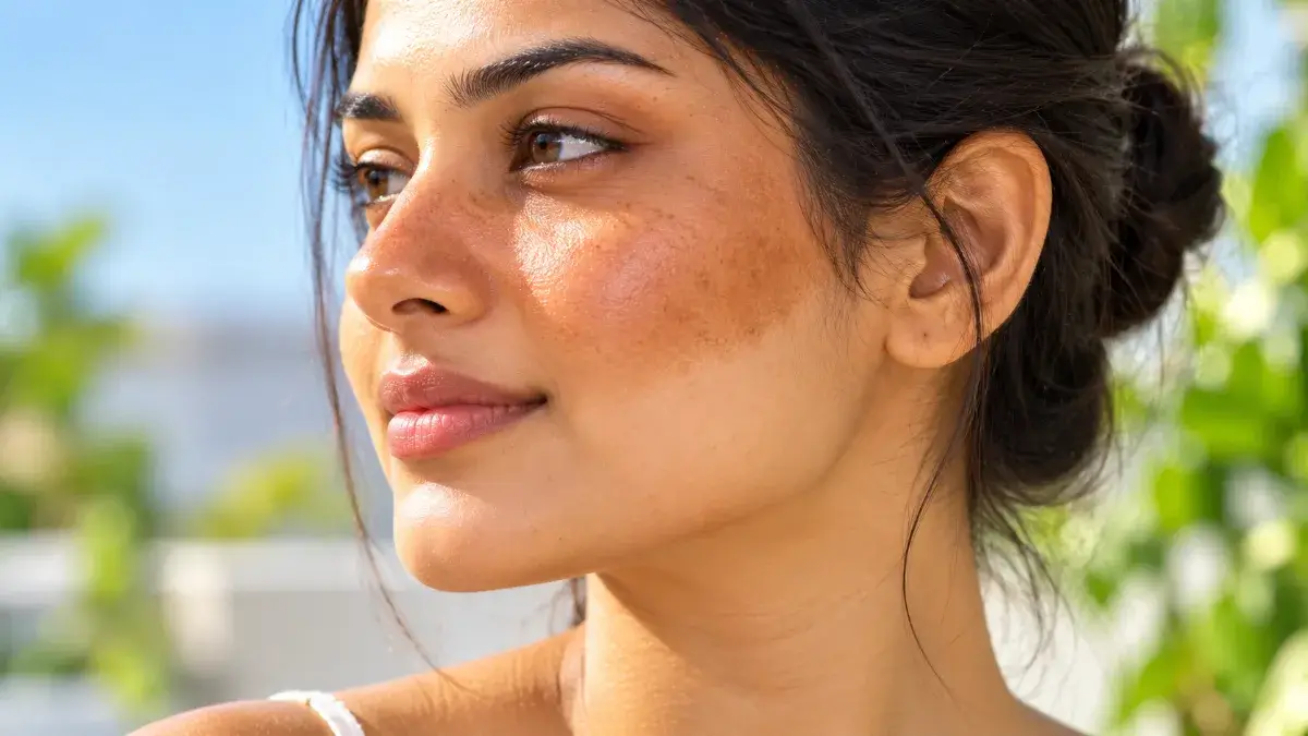 detan face at home - tanned vs normal skin comparison