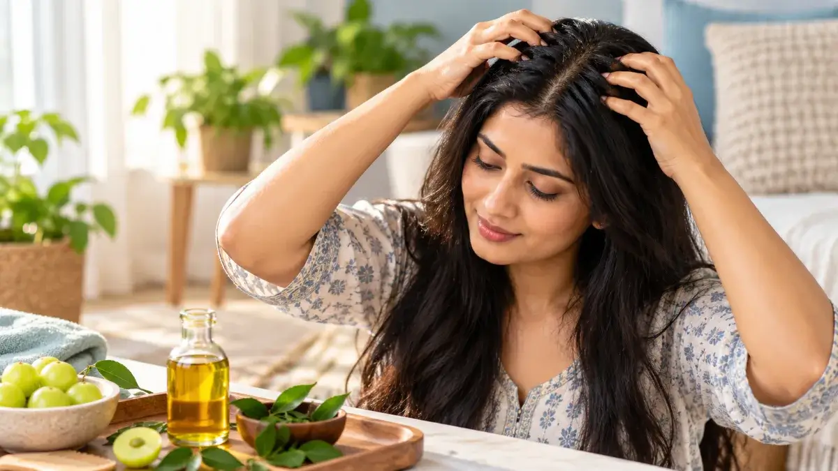 scalp massage to slow premature white hair